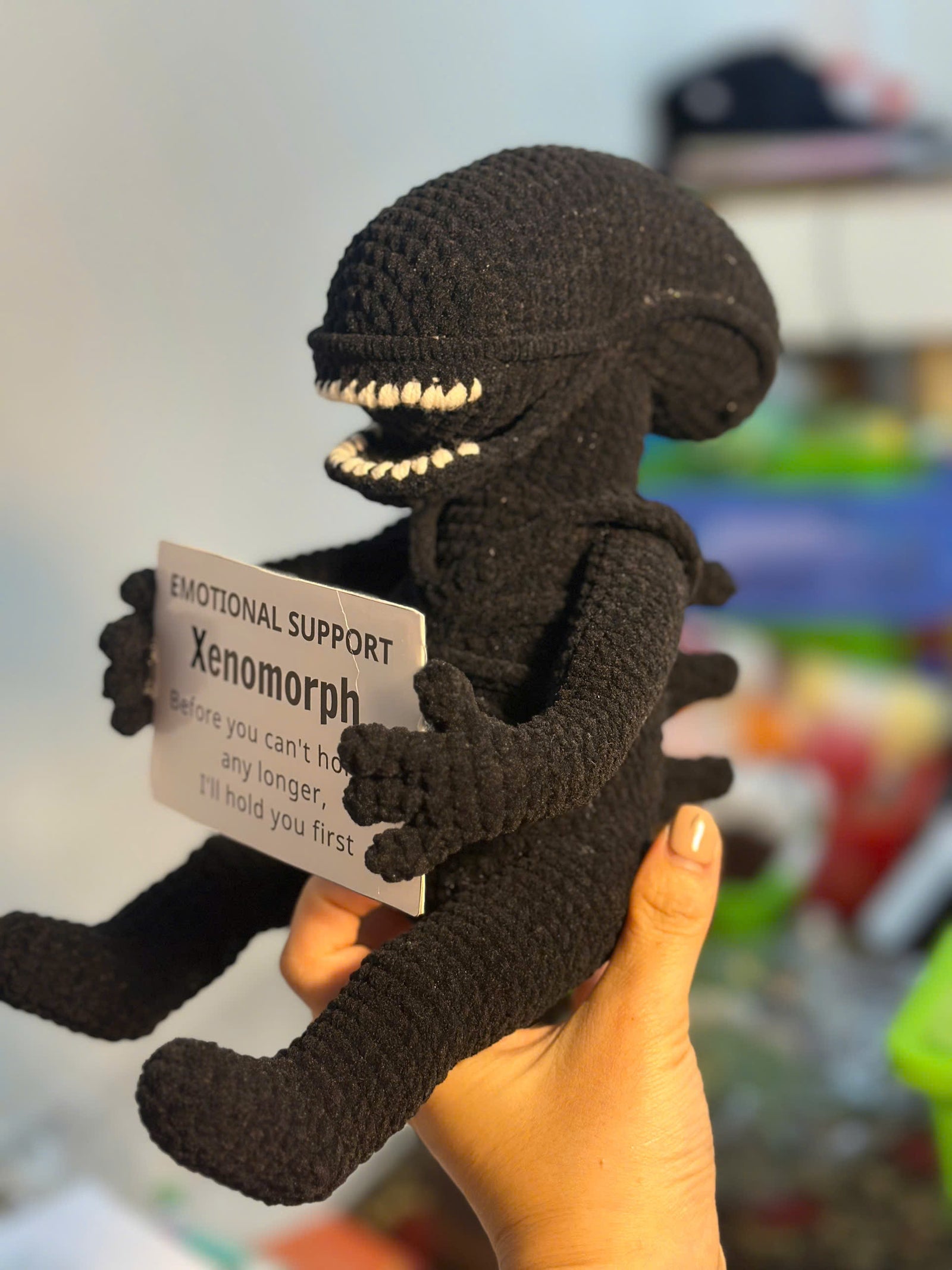 Emotional Support Xenomorph – Handmade Crochet Doll