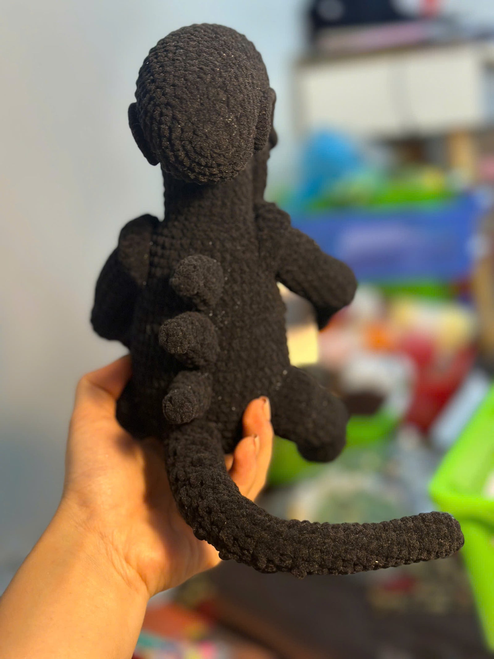 Emotional Support Xenomorph – Handmade Crochet Doll