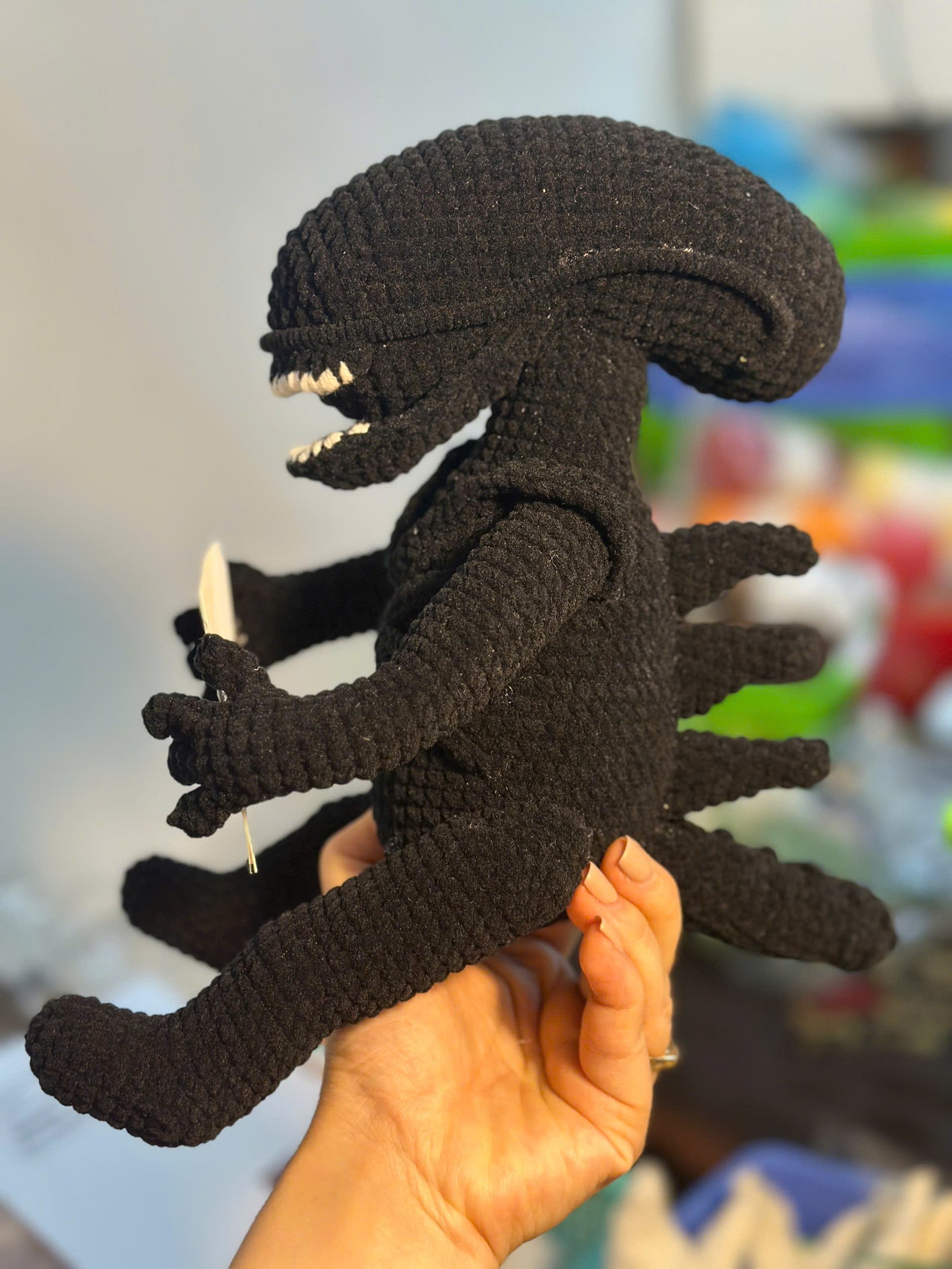 Emotional Support Xenomorph – Handmade Crochet Doll