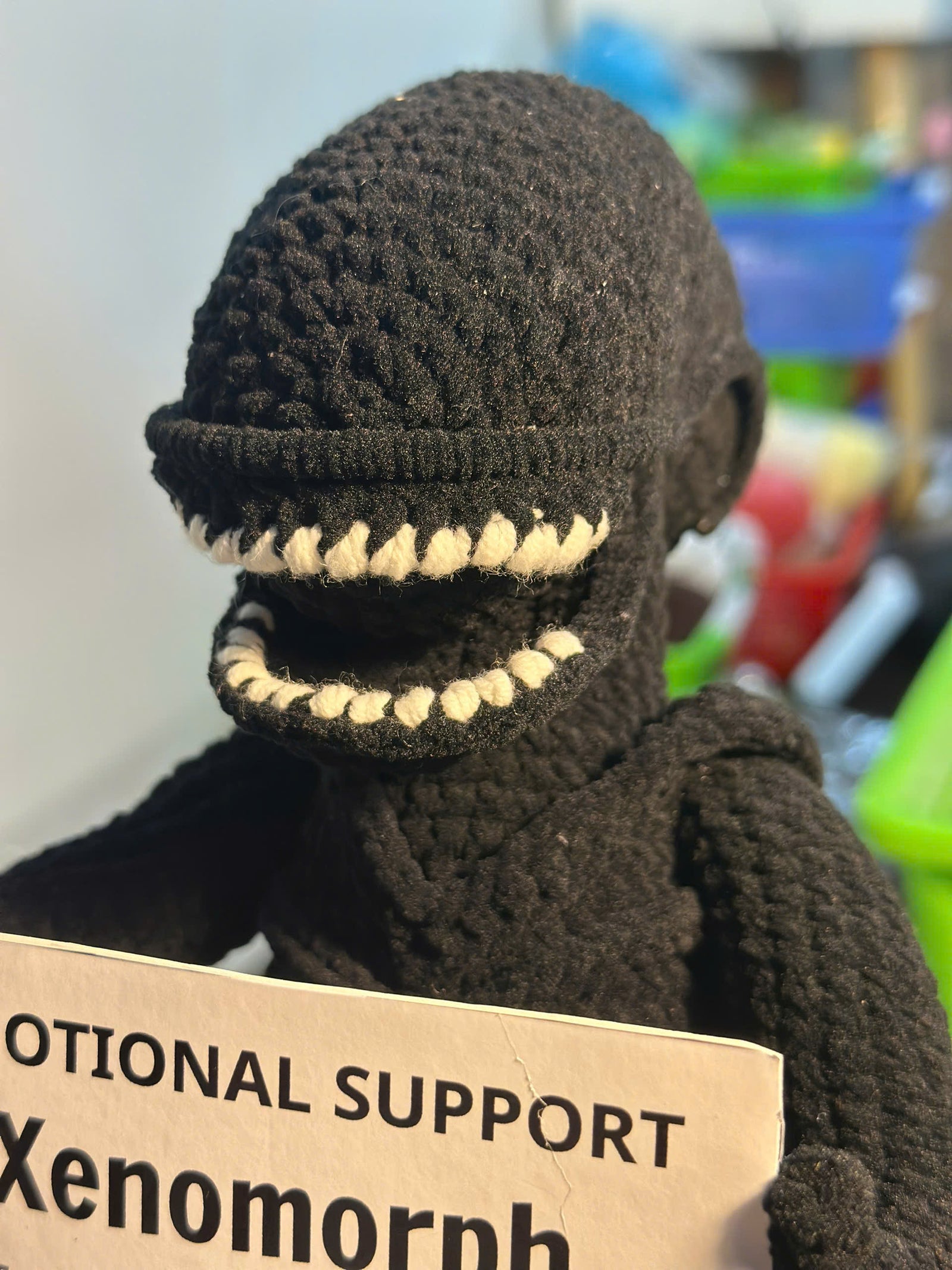 Emotional Support Xenomorph – Handmade Crochet Doll
