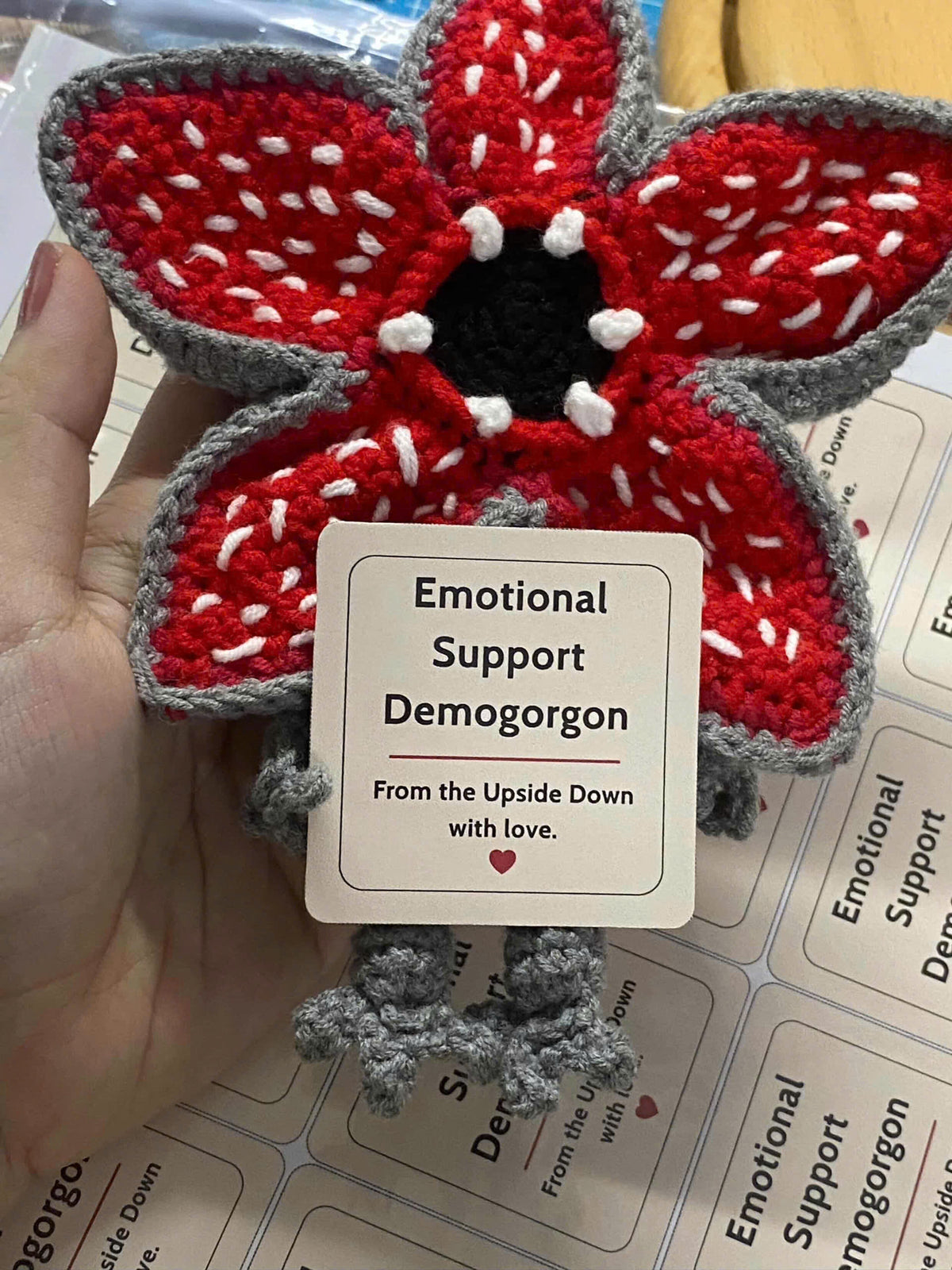 Emotional Support Demogorgon - Handmade Crochet Doll