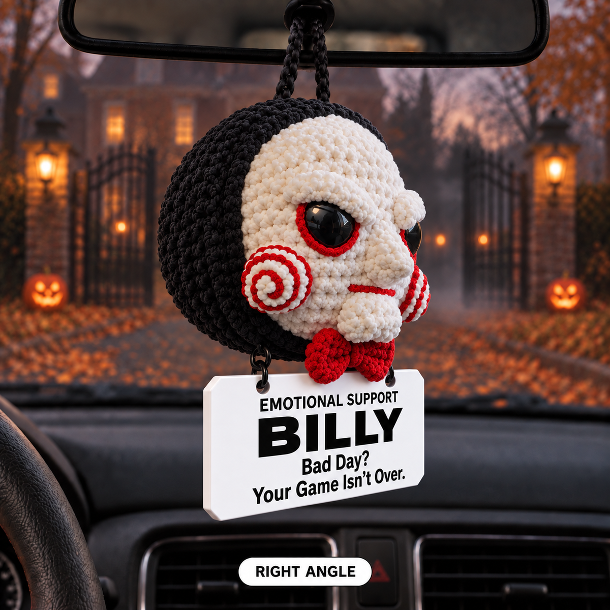Emotional Support Billy Crochet Car Hanging - Your Fears Don’t Make The Rules.You Do.