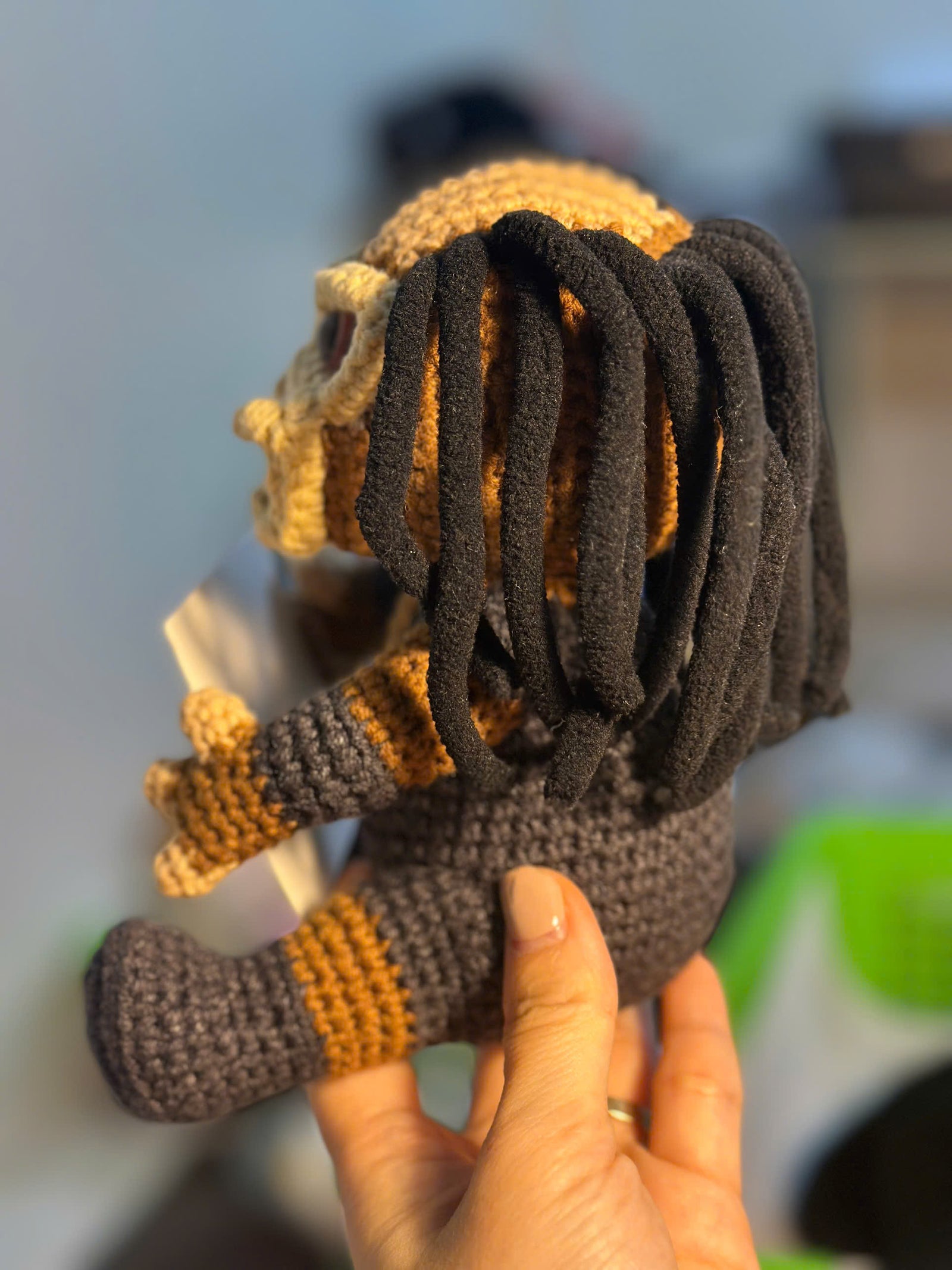 Emotional Support – The Predator 👾 - Handmade Crochet Doll