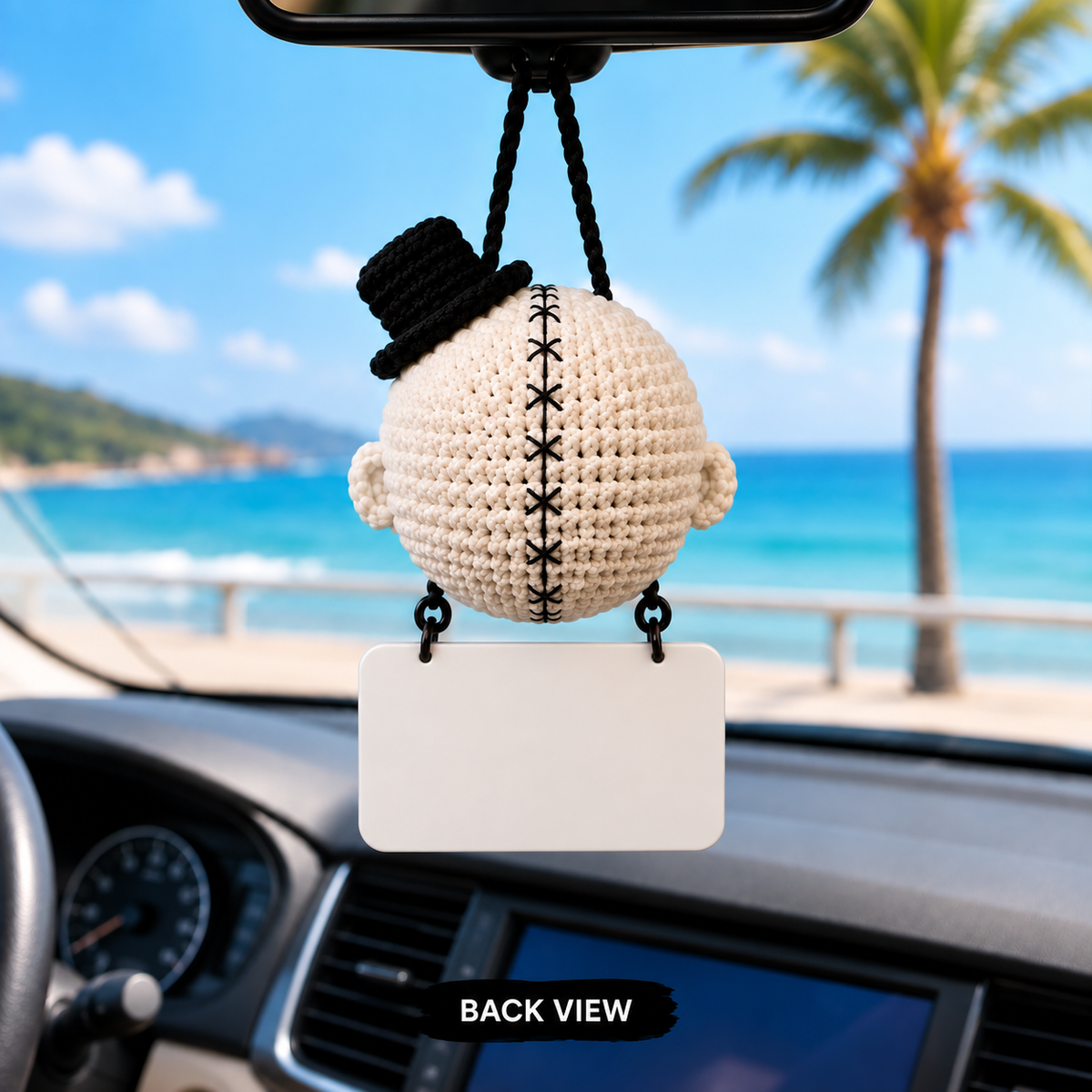 Emotional Support Art the Clown Crochet Car Hanging - Smile Through The Madness.
