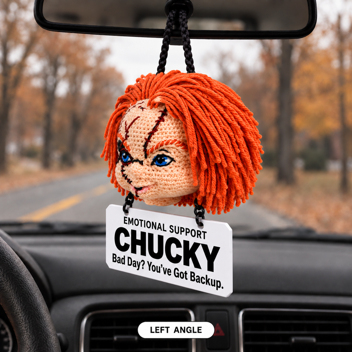 Emotional Support  Crochet Car Hanging - Scare Your Doubts. Chase Your Dreams.