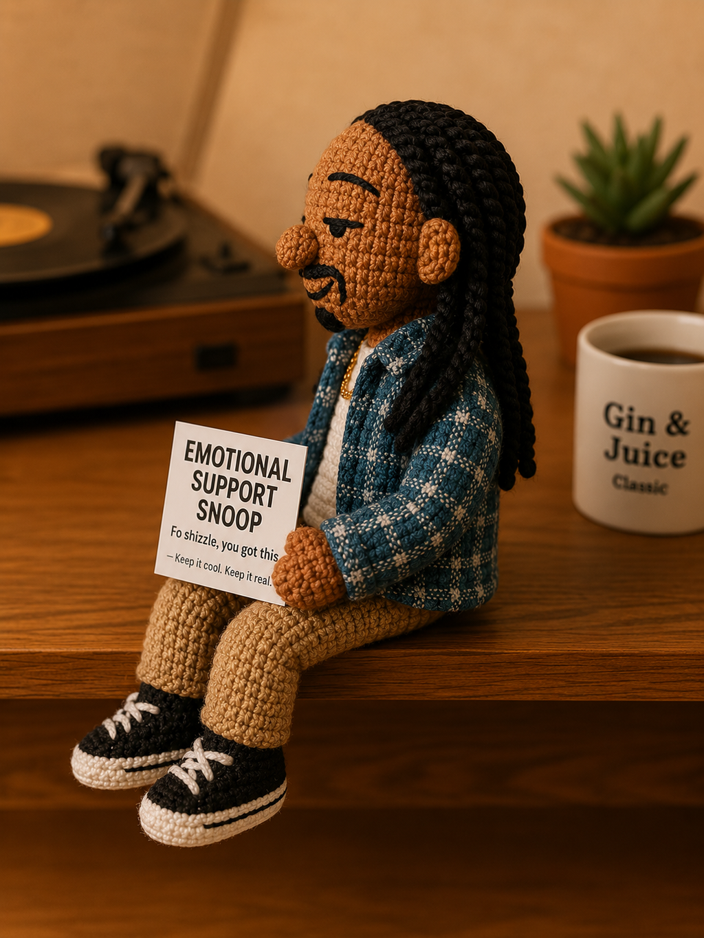 Emotional Support Snoop™ - Handmade Crochet Doll (15cm)