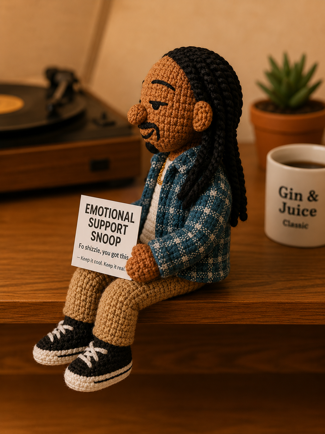 Emotional Support Snoop™ - Handmade Crochet Doll (15cm)