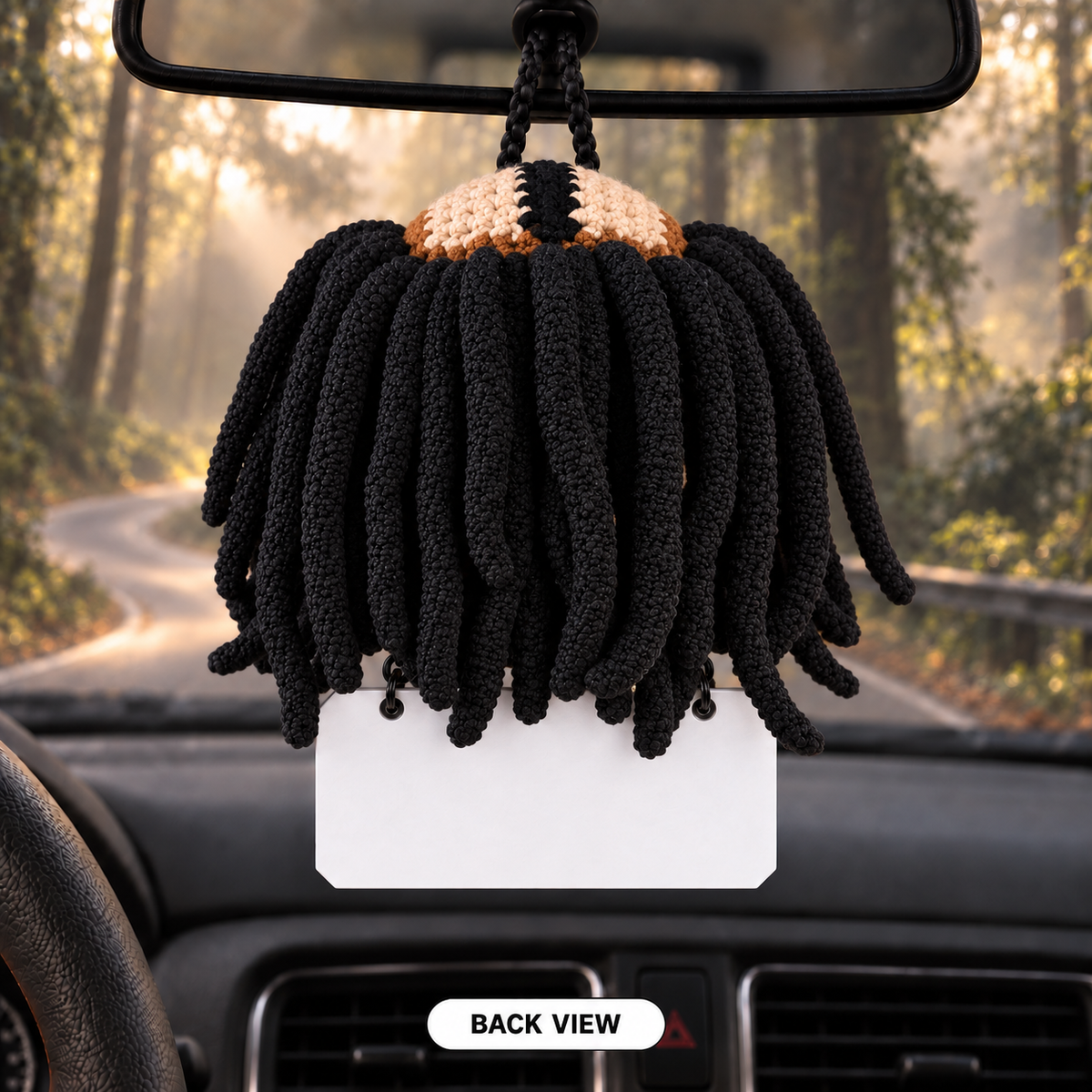 Emotional Support Predator Crochet Car Hanging - Hunt Your Goals. I’ll Watch Your Back.