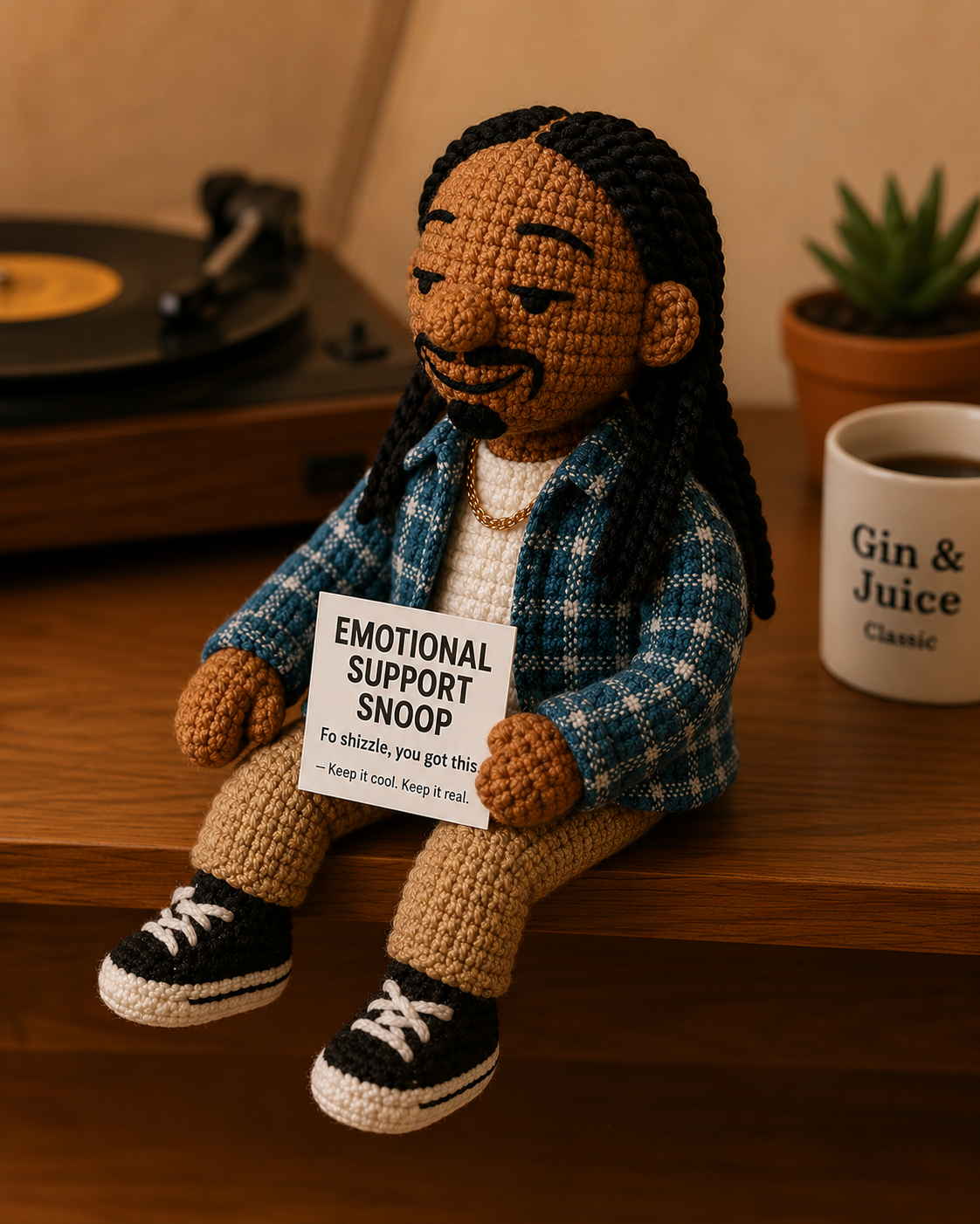 Emotional Support Snoop™ - Handmade Crochet Doll (15cm)