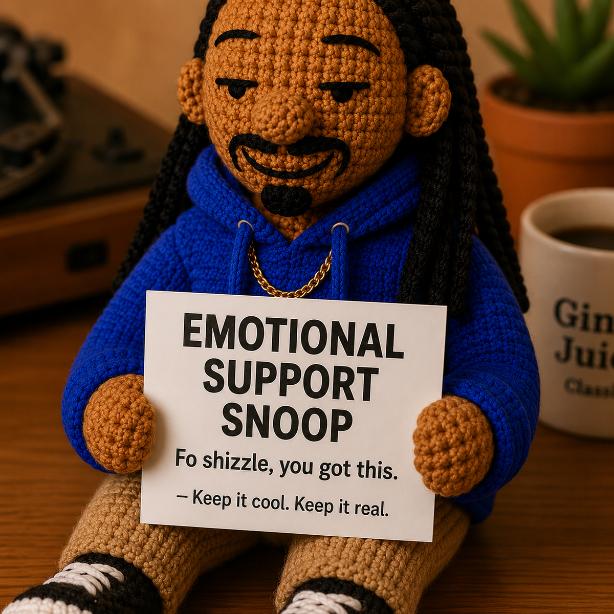 Emotional Support Snoop™ - Handmade Crochet Doll (6 inches)