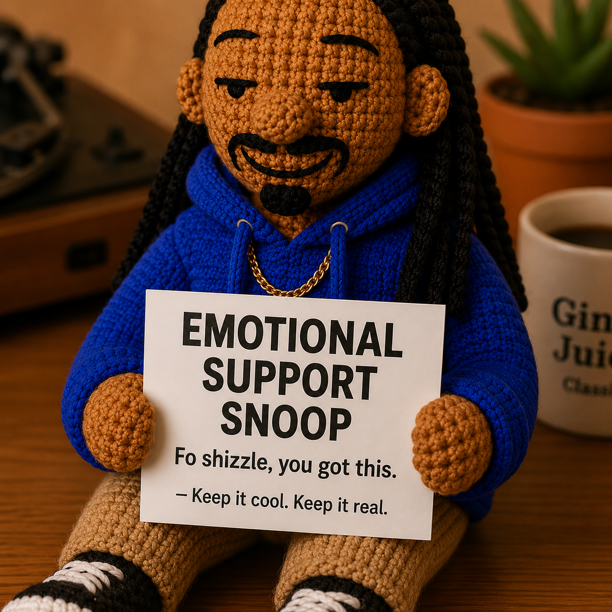 Emotional Support Snoop™ - Handmade Crochet Doll (15cm)