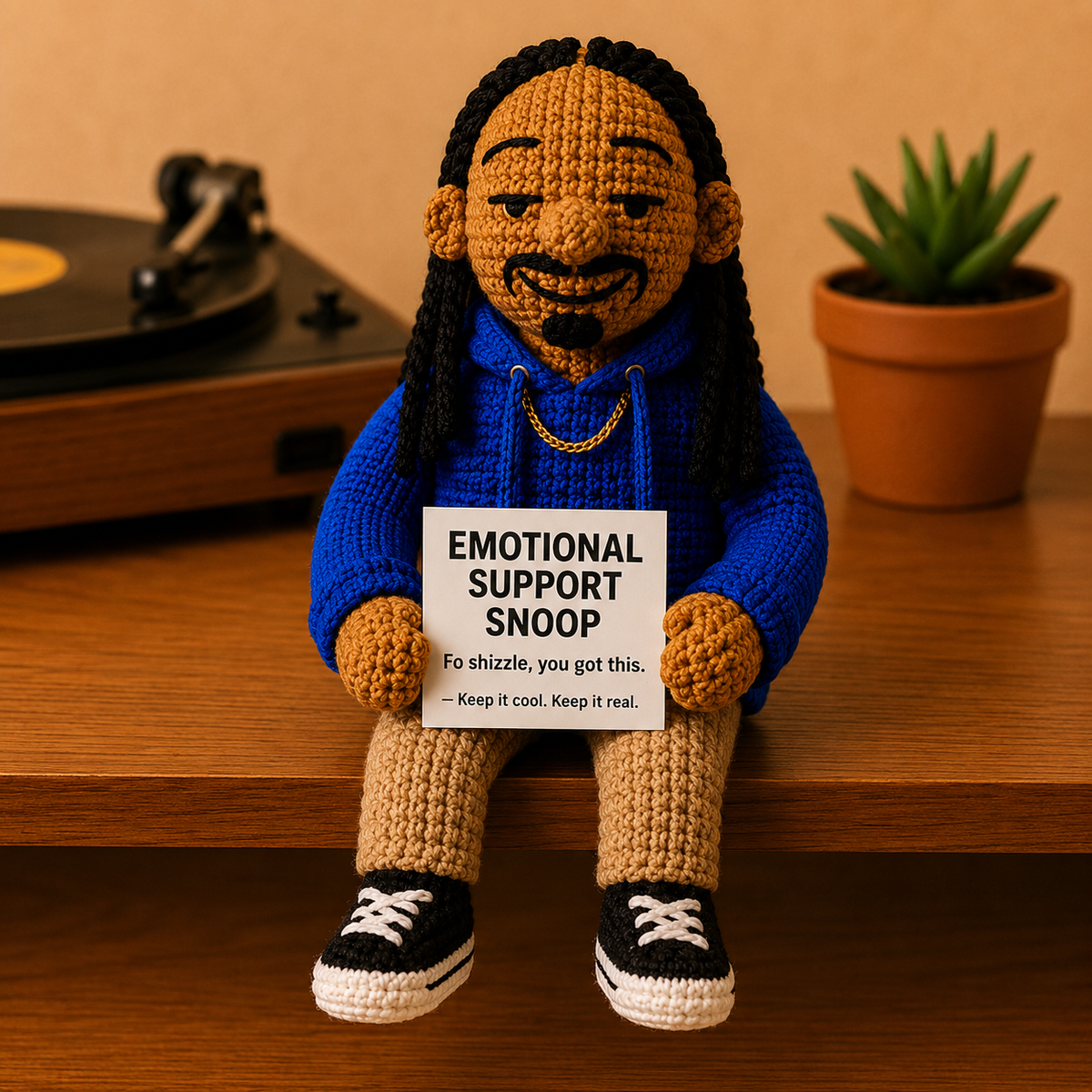 Emotional Support Snoop™ - Handmade Crochet Doll (6 inches)