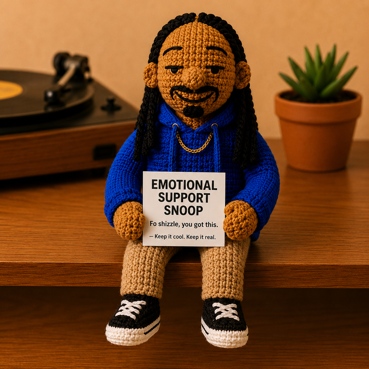 Emotional Support Snoop™ - Handmade Crochet Doll (15cm)