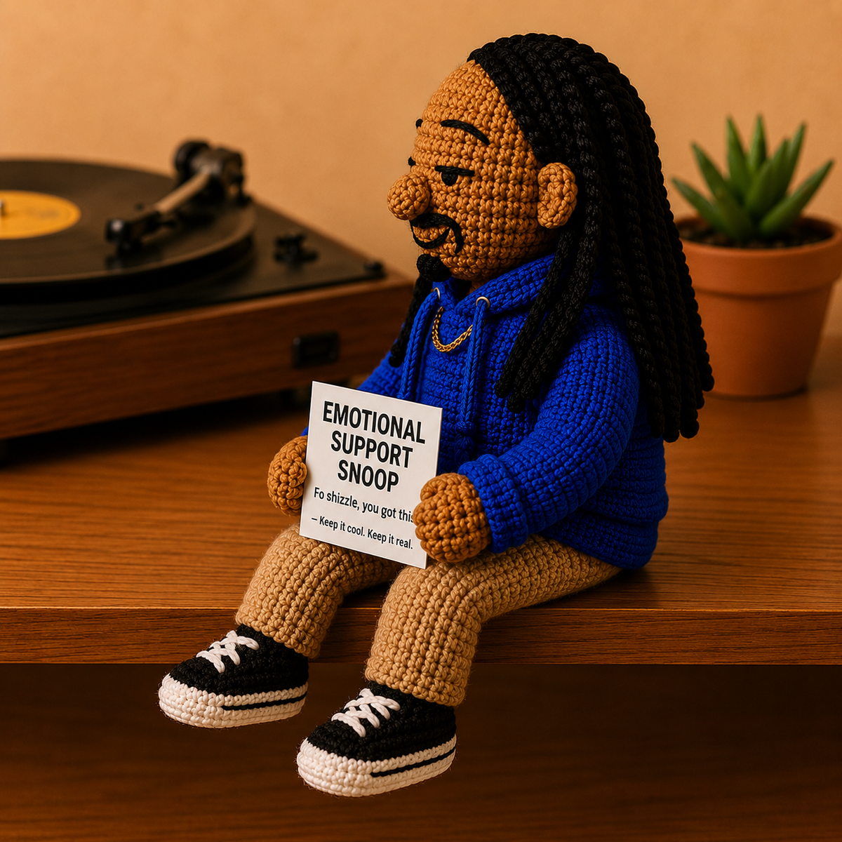Emotional Support Snoop™ - Handmade Crochet Doll (6 inches)