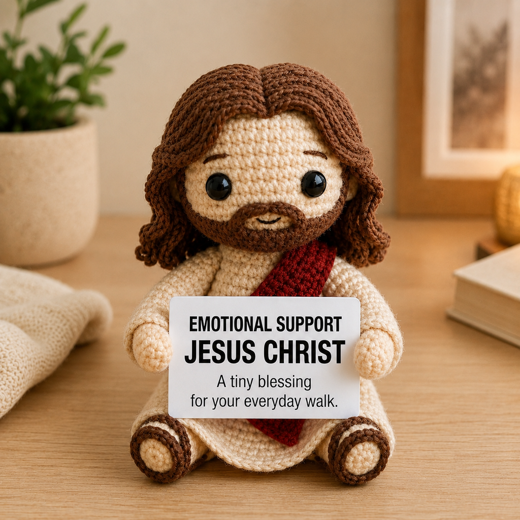 Emotional Support Jesus Christ – A Tiny Blessing Crochet Doll