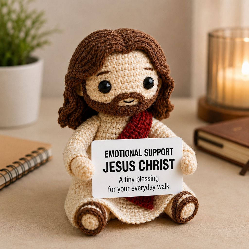 Emotional Support Jesus Christ – A Tiny Blessing Crochet Doll