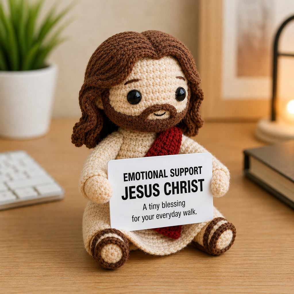 Emotional Support Jesus Christ – A Tiny Blessing Crochet Doll