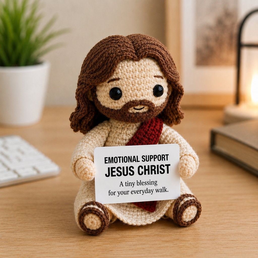 Emotional Support Jesus Christ – A Tiny Blessing Crochet Doll