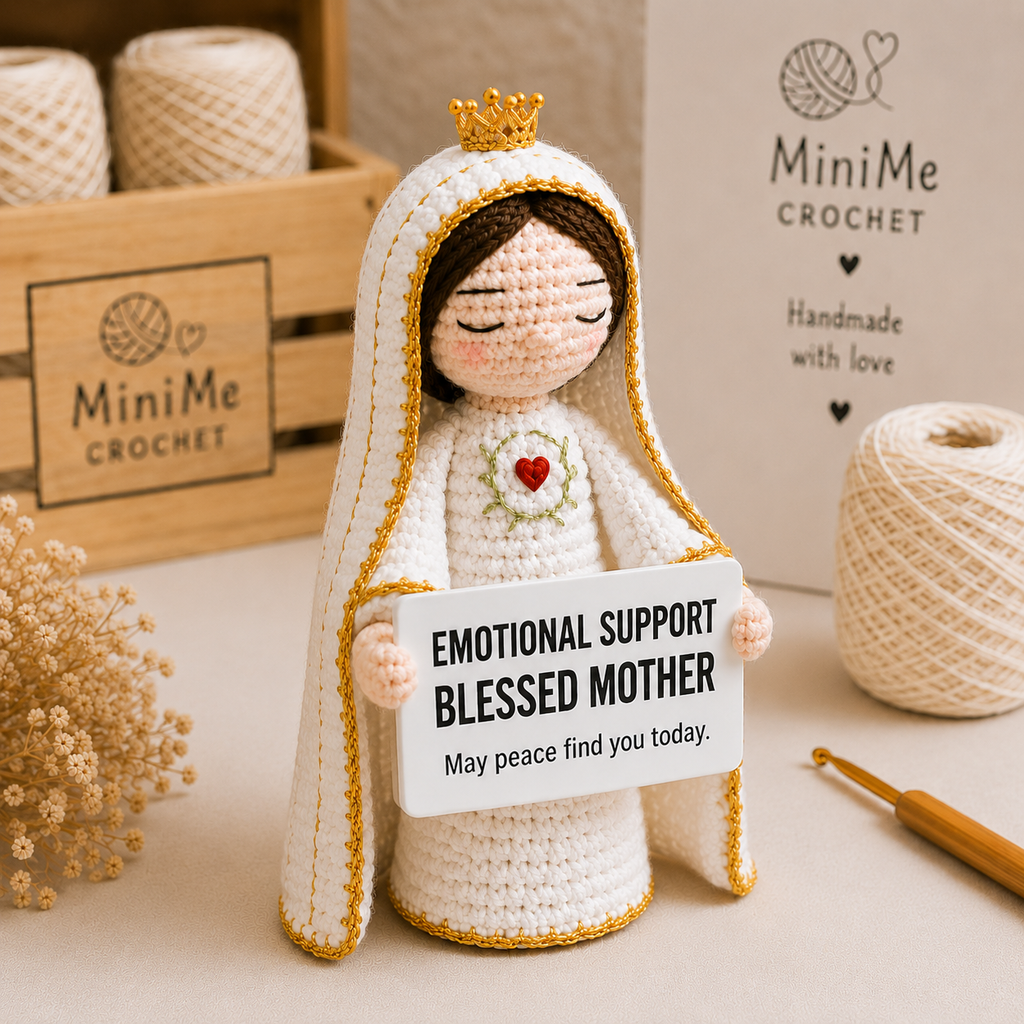 Emotional Support Blessed Mother Handmade Crochet Doll