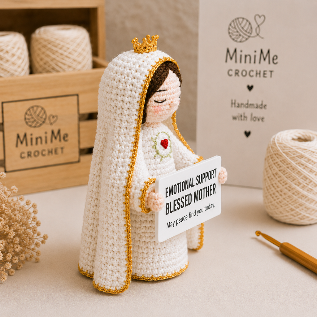 Emotional Support Blessed Mother Handmade Crochet Doll