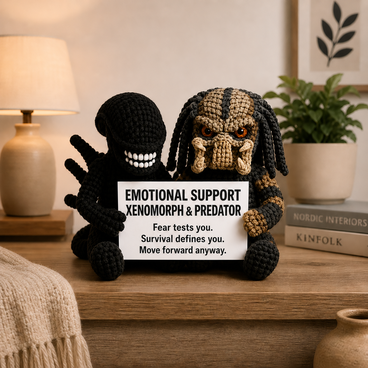 Emotional Support Xenomorph & Predator Duo – Survival Defines You