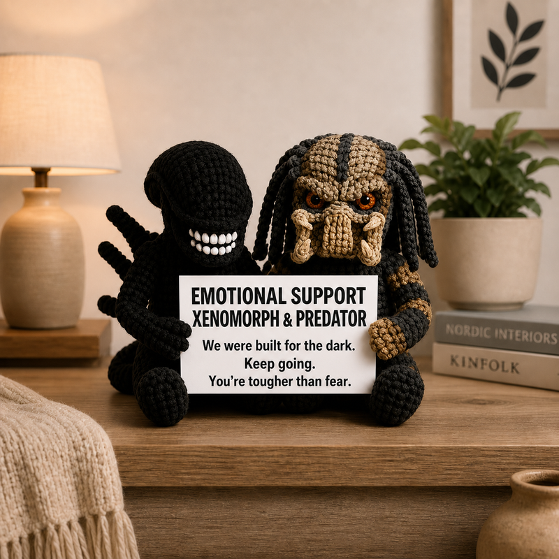 Emotional Support Xenomorph & Predator Duo – We Were Built for the Dark