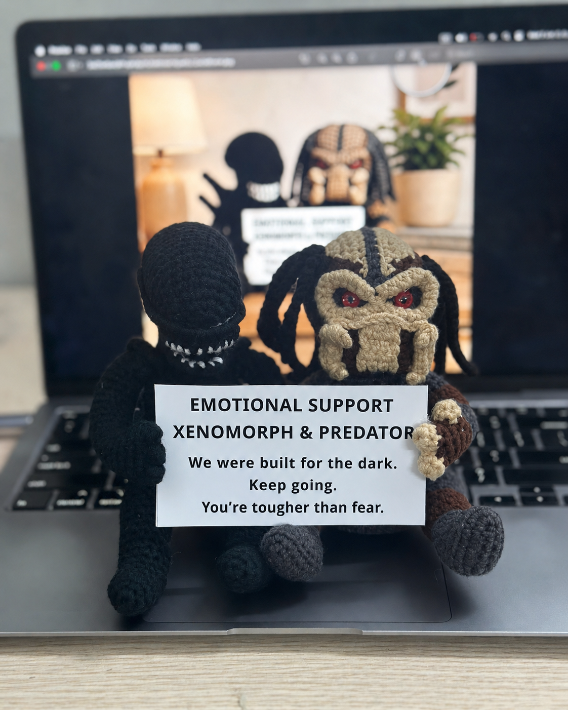 Emotional Support Xenomorph & Predator Duo – We Were Built for the Dark