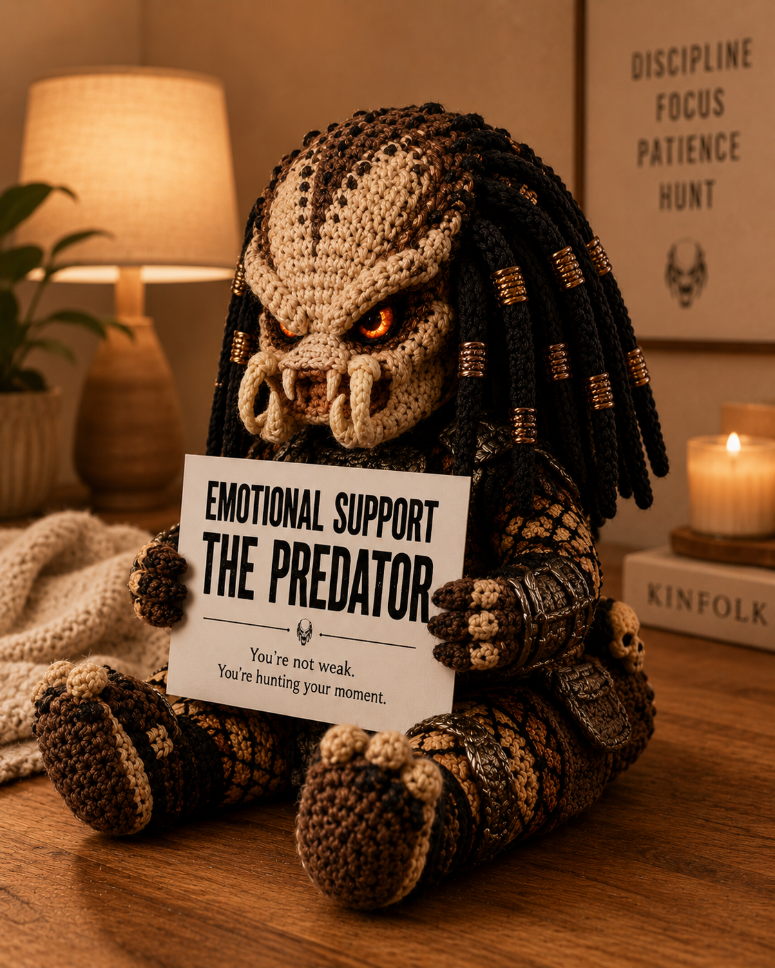 Emotional Support – The Predator - Handmade Crochet Doll (10inch and 20 inch)