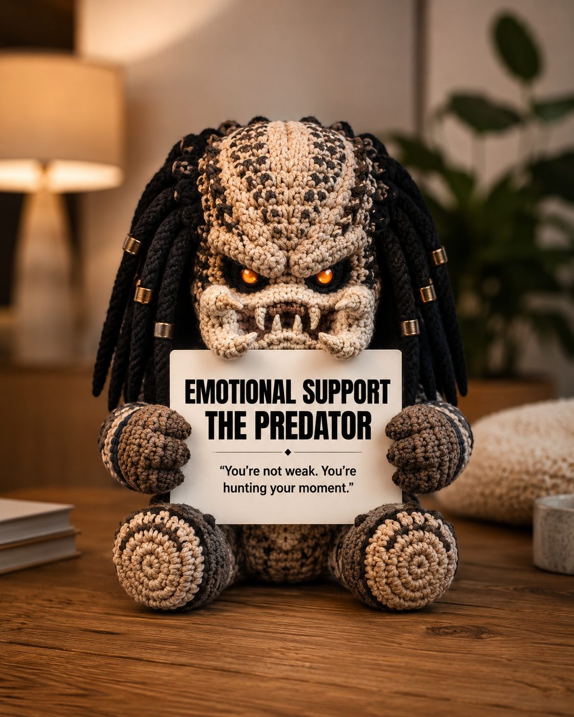 Emotional Support – The Predator 👾 - Handmade Crochet Doll (10inch)