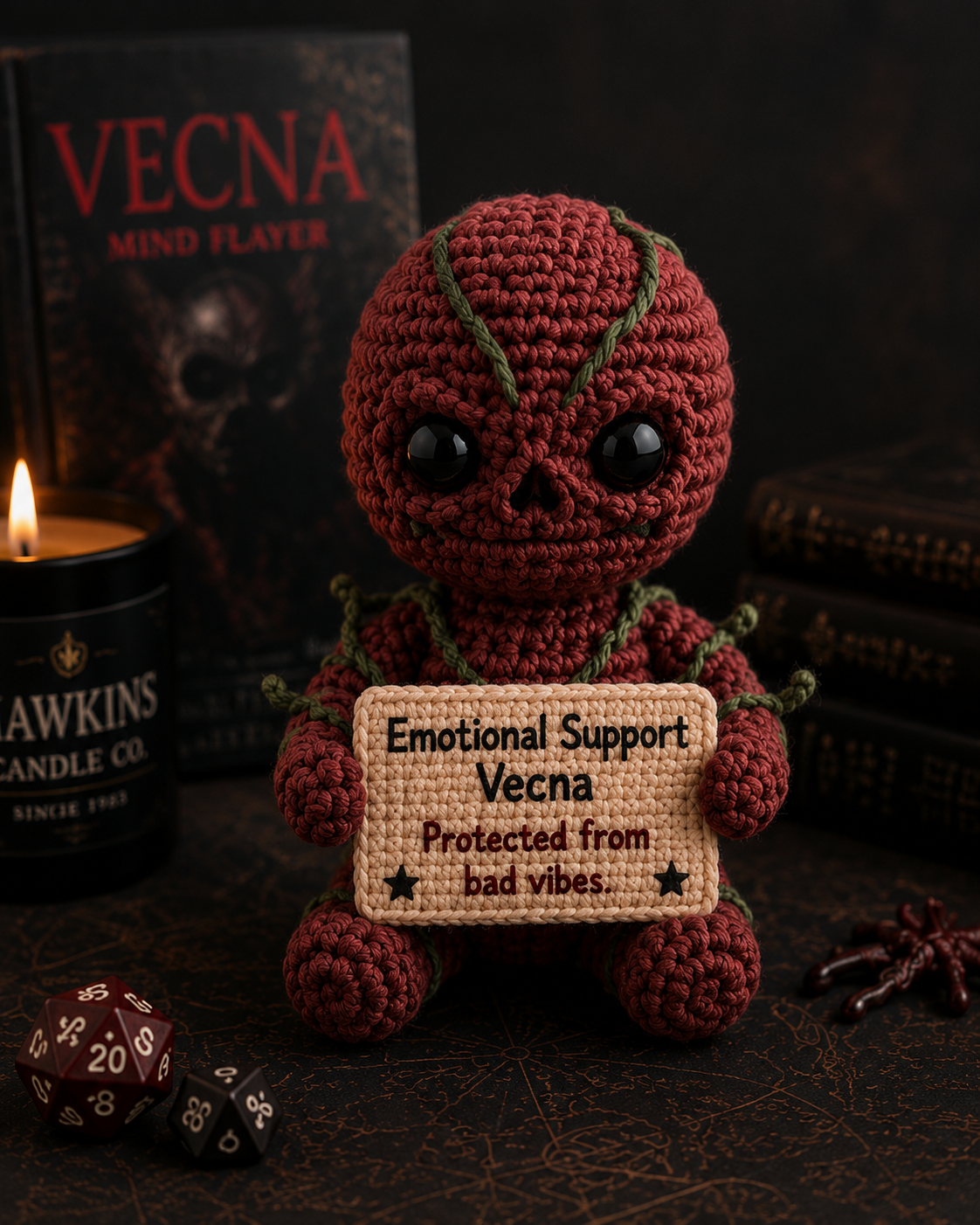 Emotional Support Vecna - Handmade Crochet Doll (15cm)