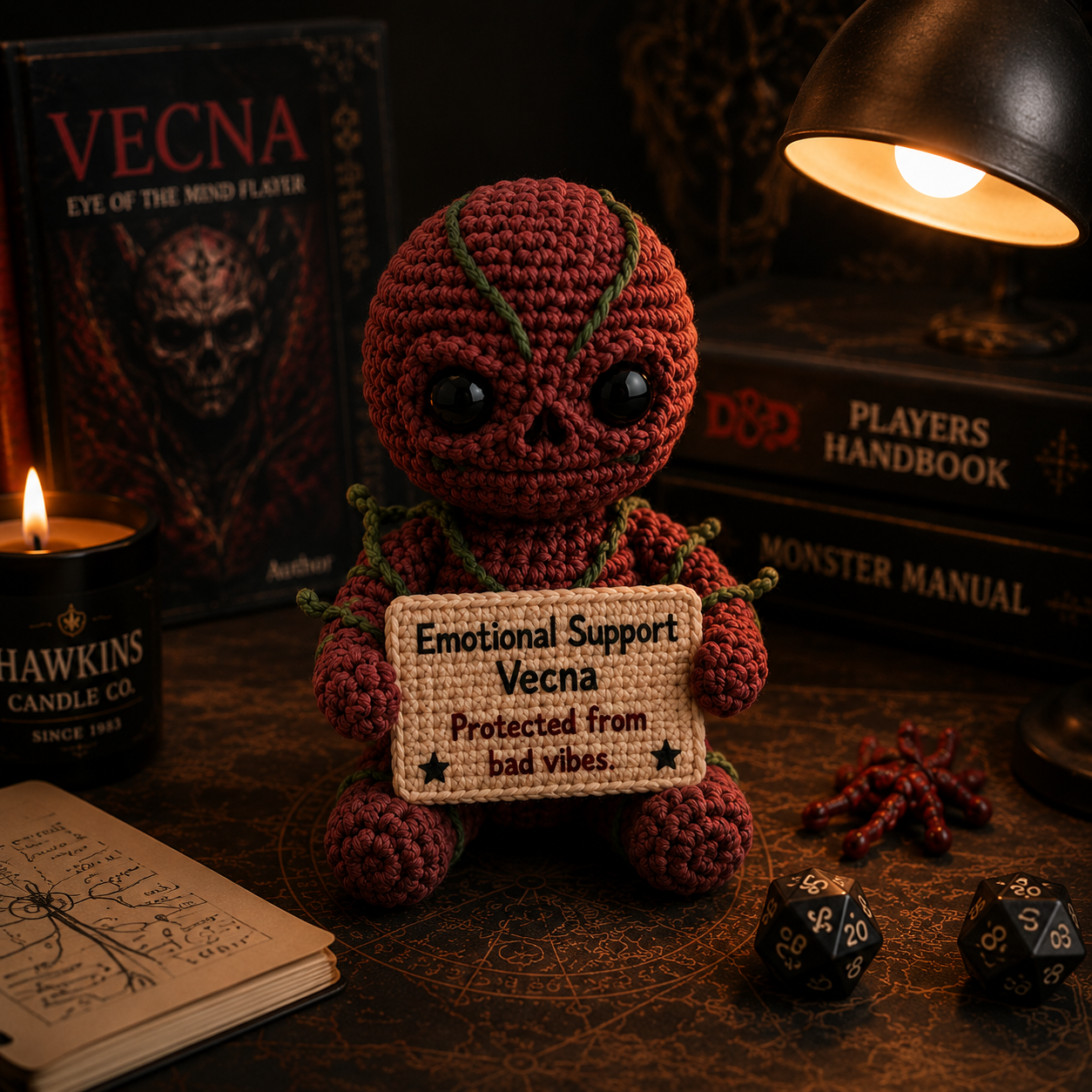 Emotional Support Vecna - Handmade Crochet Doll (15cm)