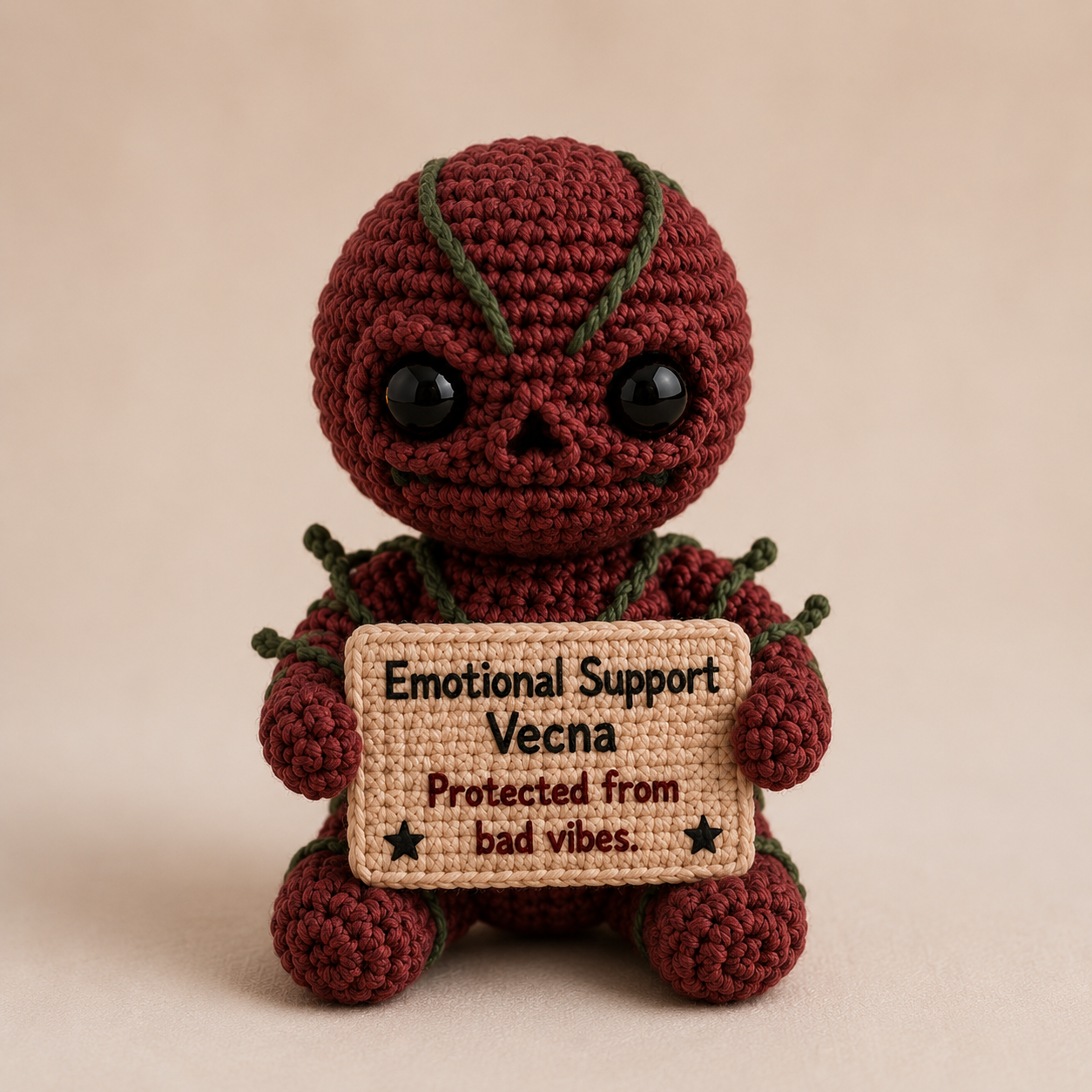 Emotional Support Vecna - Handmade Crochet Doll (15cm)