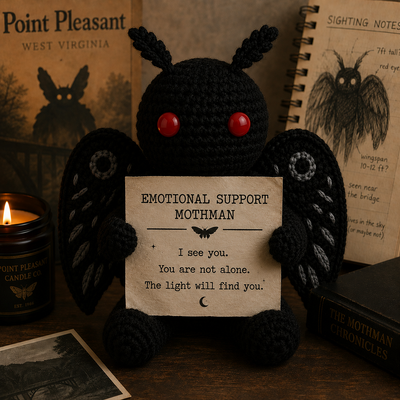 Emotional Support Mothman - Handmade Crochet Doll (15cm)