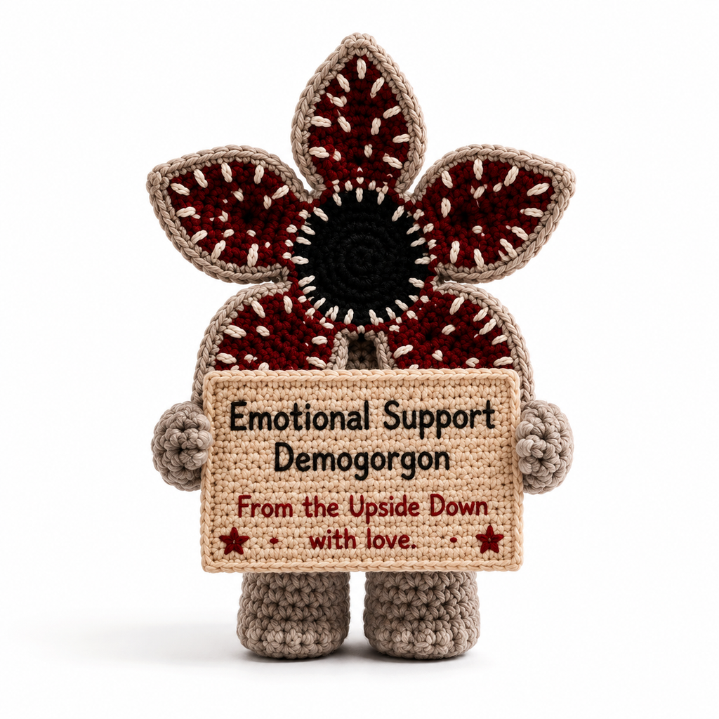 Emotional Support Demogorgon - Handmade Crochet Doll (15cm)