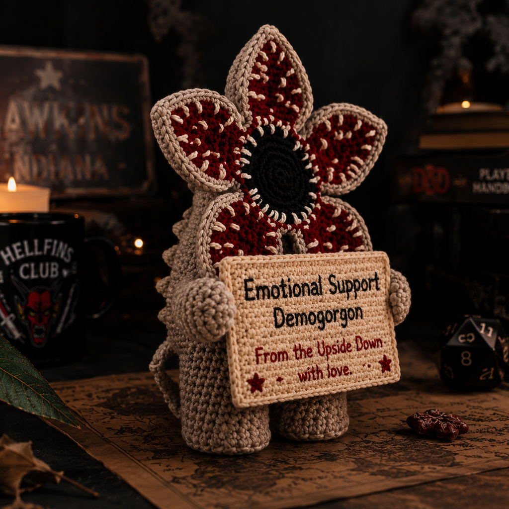 Emotional Support Demogorgon - Handmade Crochet Doll (15cm)