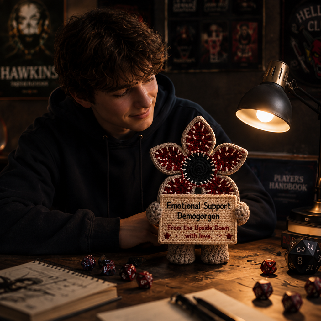 Emotional Support Demogorgon - Handmade Crochet Doll (15cm)