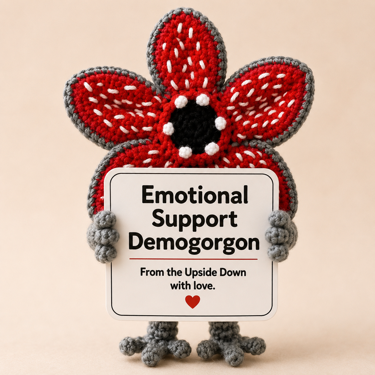 Emotional Support Demogorgon - Handmade Crochet Doll