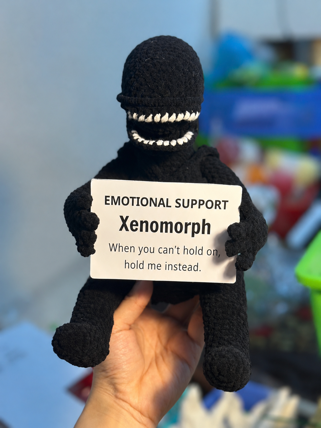 Emotional Support Xenomorph – Handmade Crochet Doll - Hold Me Instead Xenomorph