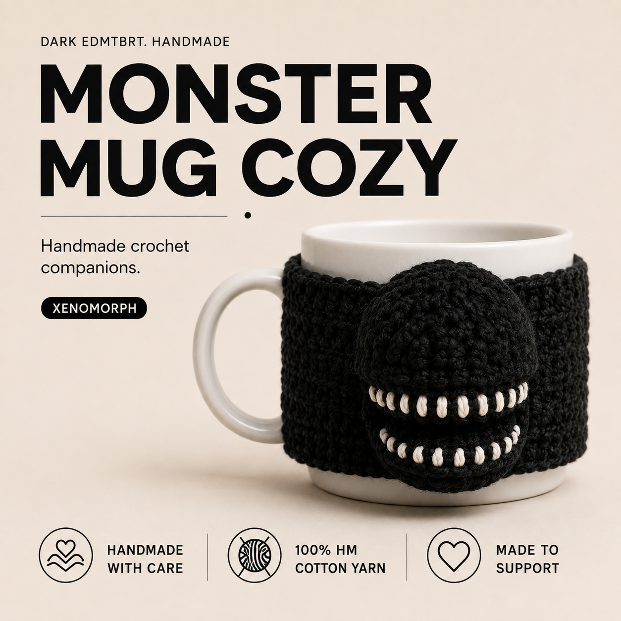Crochet Xenomorph Mug Cozy