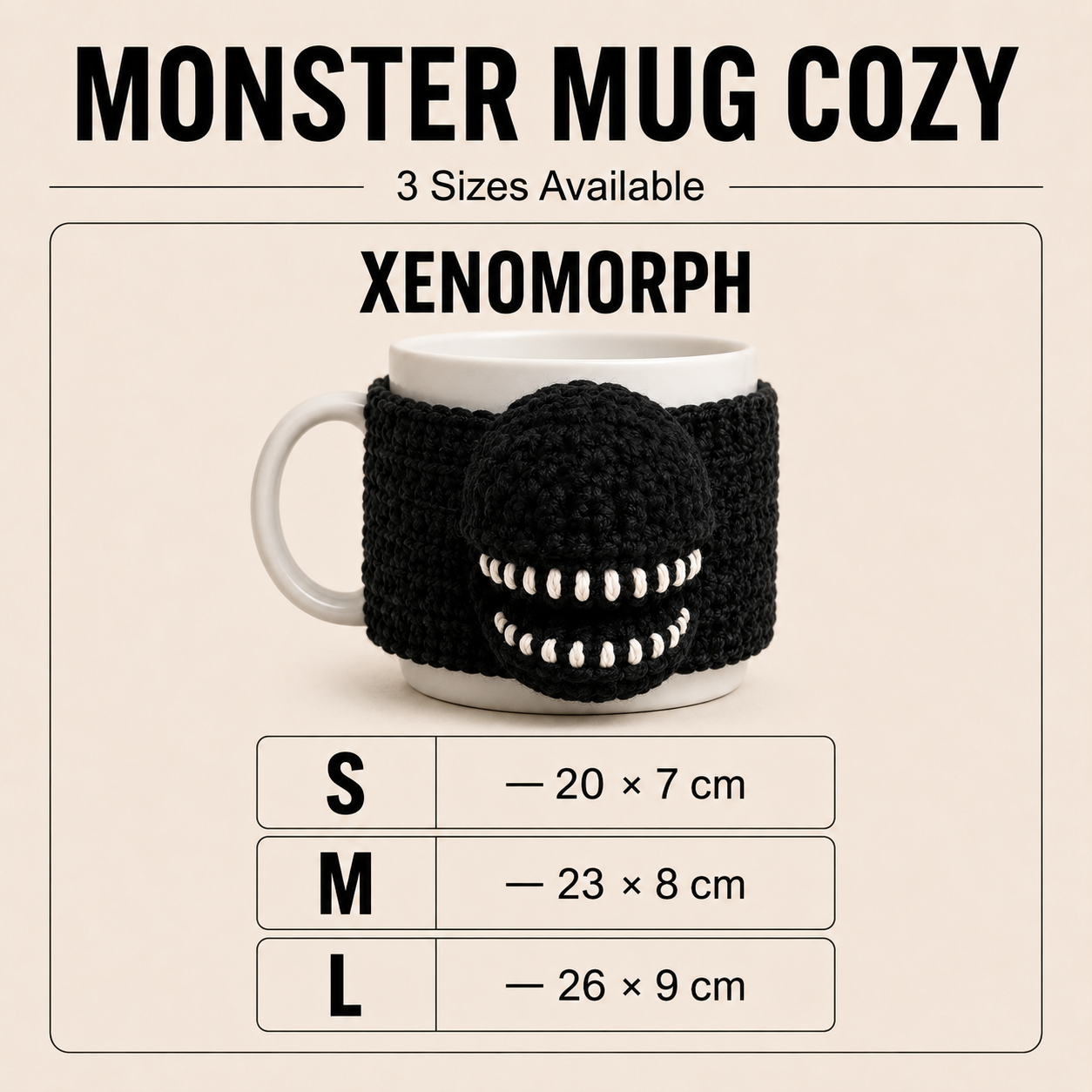Crochet Xenomorph Mug Cozy