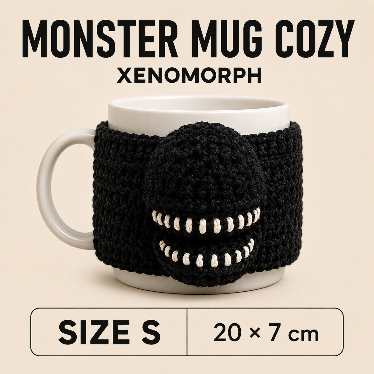 Crochet Xenomorph Mug Cozy