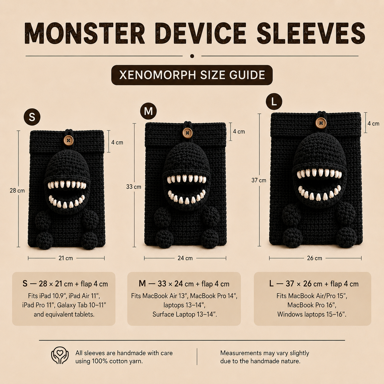 Crochet Xenomorph iPad/Laptop Sleeve