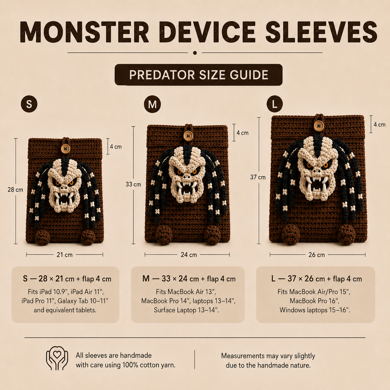 Crochet Predator iPad/Laptop Sleeve