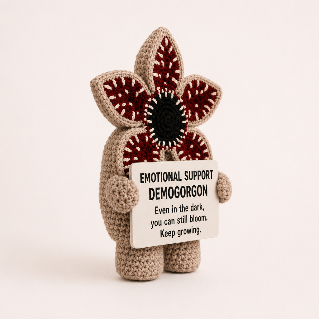 Emotional Support Demogorgon Crochet Doll – Even in the Dark, You Can Still Bloom (15cm)