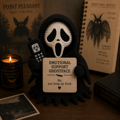 Emotional Support Ghostface - Handmade Crochet Doll (15cm)