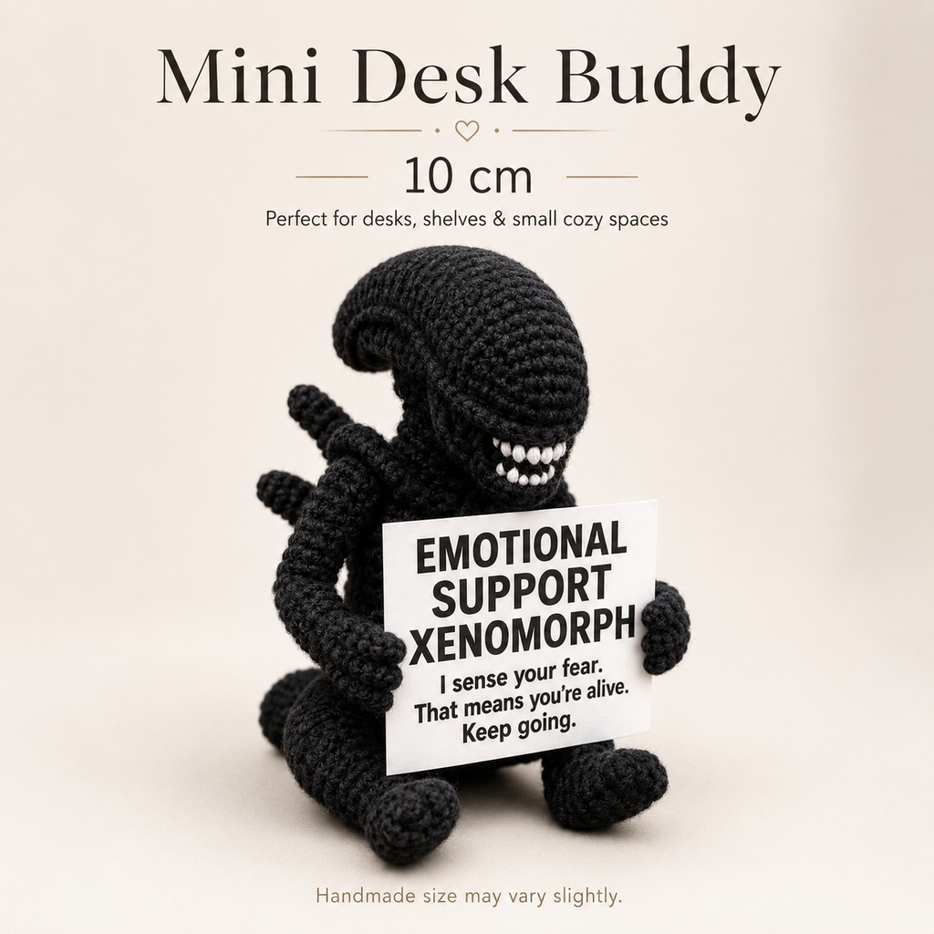 Emotional Support Xenomorph – Handmade Crochet Doll