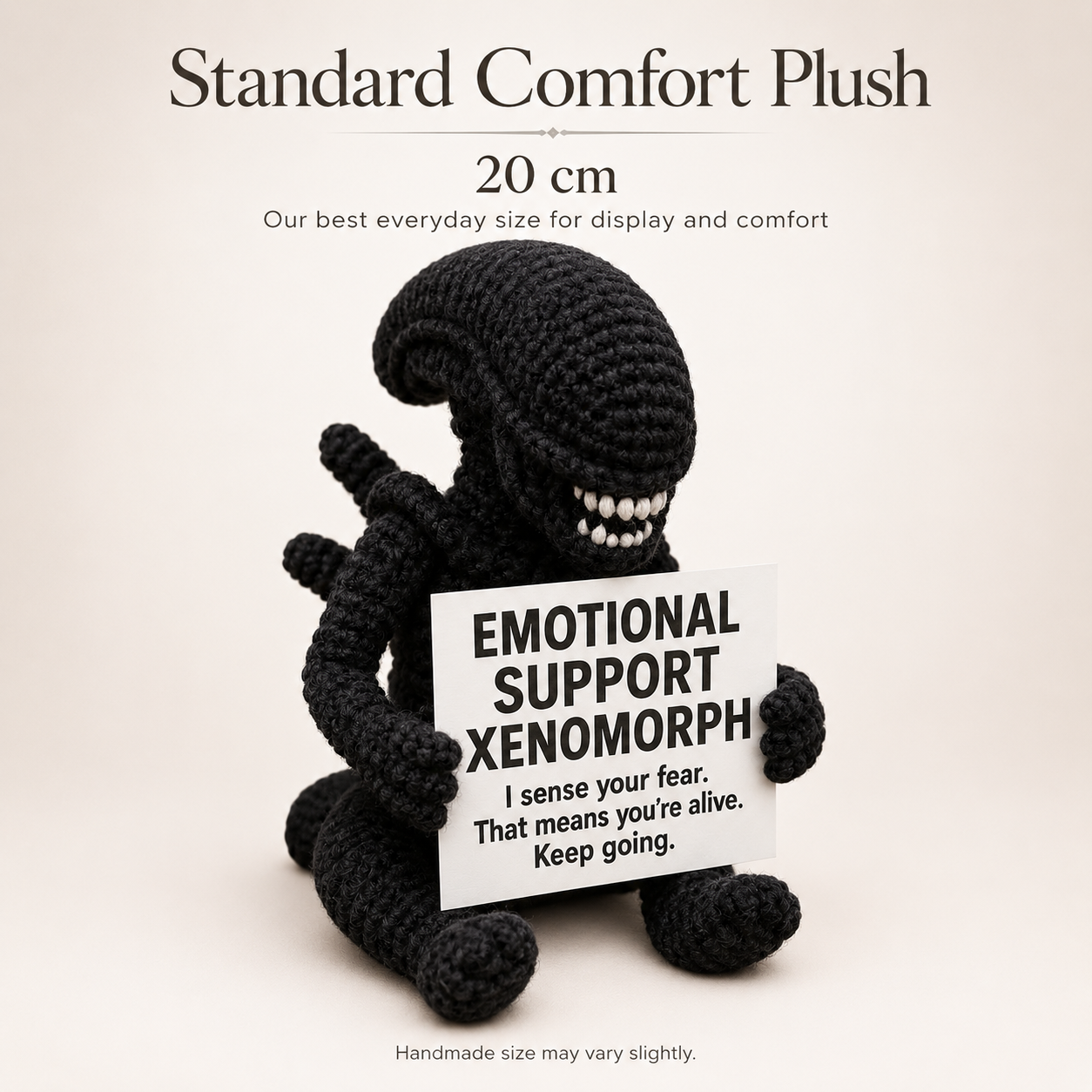 Emotional Support Xenomorph – Handmade Crochet Doll