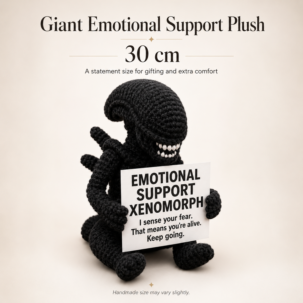 Emotional Support Xenomorph – Handmade Crochet Doll
