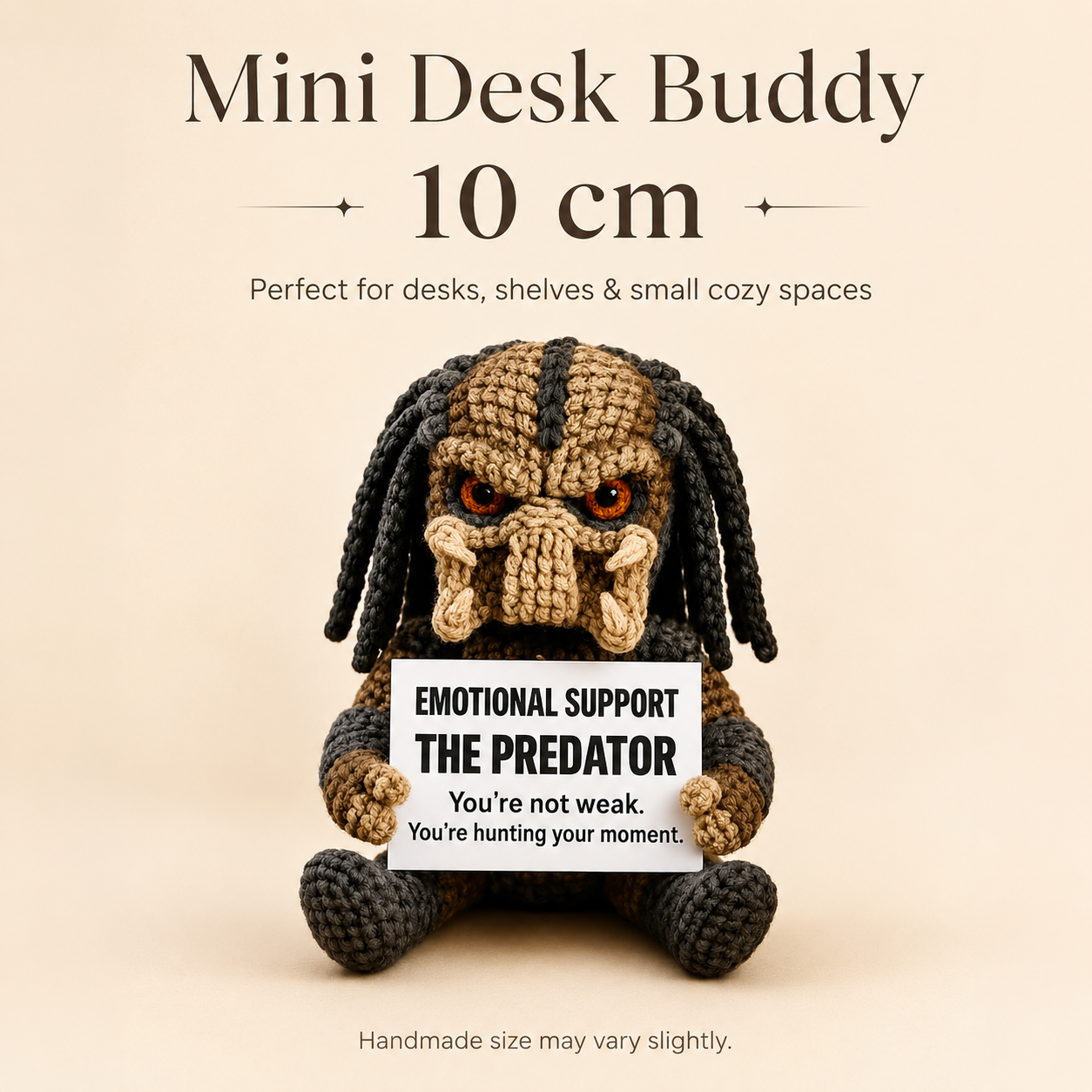 Emotional Support – The Predator 👾 - Handmade Crochet Doll