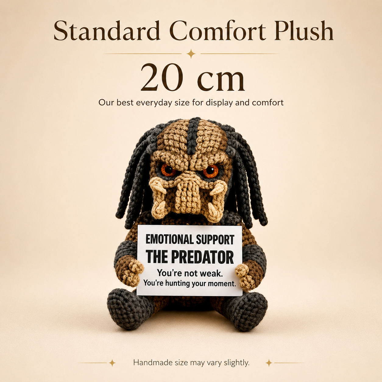 Emotional Support – The Predator 👾 - Handmade Crochet Doll